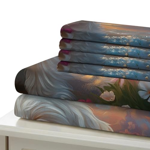 Housse de couette chiot blanc zippée sans repassage pour lit King - 7