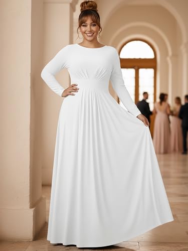 Image of KOH KOH Womens Long Sleeve Flowy Empire Waist Fall Winter Maxi Dress Gown