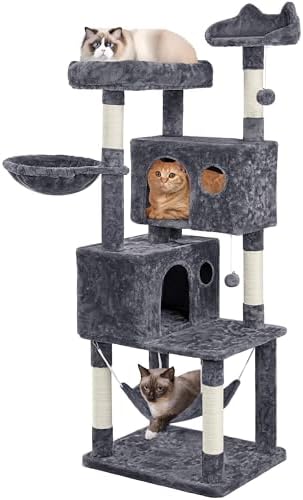Yaheetech 64.5in Extra Large Cat Tree with 2 Perches, 2 Condos, 5...