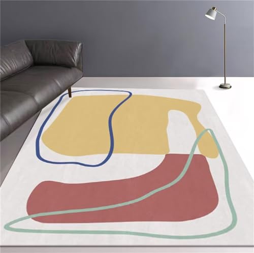 Tapis de chambre jaune lavable moderne moquette route