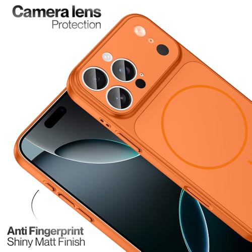 Image of SHINESTAR Converter Case for iPhone 16 Pro Max | Premium Protective Mag-Safe Cover | iPhone 17 Pro / 17 Pro Max Series Style Design | in-Built Camera Guard | Wireless Charging Compatible - Orange