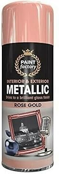 SuperGift.com 400ml Multipurpose Metallic Aerosol Spray Paint Quick Drying Spray For Fast Dry and Excellent Coverage for Metal, Wood, Plastic and More (Rose Gold)