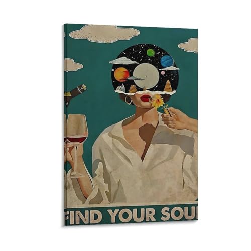 ���B���e�[�W Lose Your Mind Find Your Soul �|�X�^�[-gigapixel-scale-2x ��� �ǃA�[�g ���ʉ� ���_�� �a�����M�t�g �����Ɋ|�����܂�20x30inch(50x75cm)