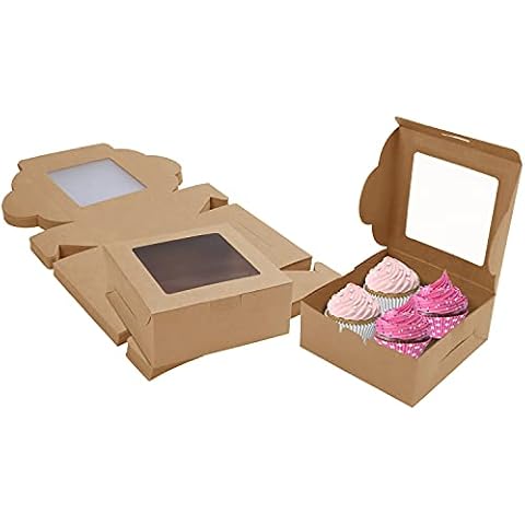 BELLE VOUS Cajas para Tartas de Papel Kraft con Ventana (Pack de 50) Cover