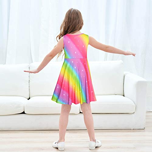 JESKIDS Little Girls Unicorn Dress Sleeveless Casual Twirl Dresses Print Sundress3