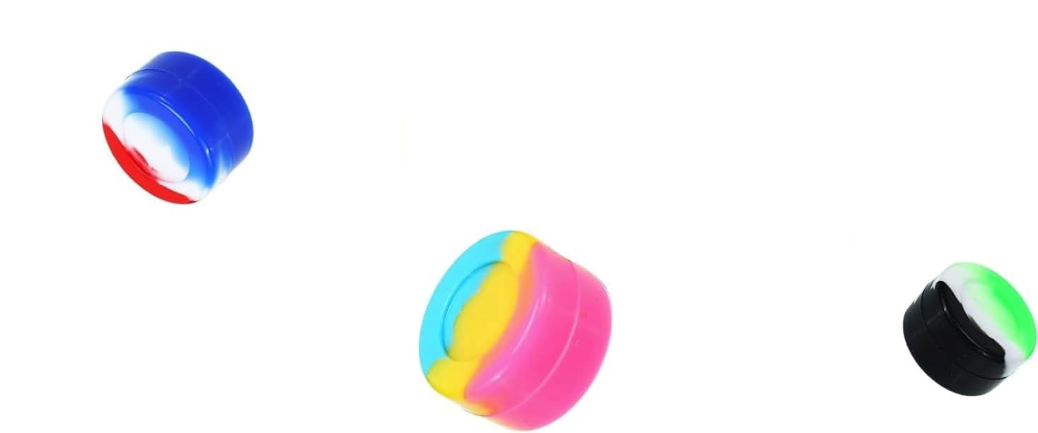 BMTick Silicone Container Pots, 5ml (1.8cm/0.71inch X 3.2cm/1.26inch) with Metal Tool, Pack of 3