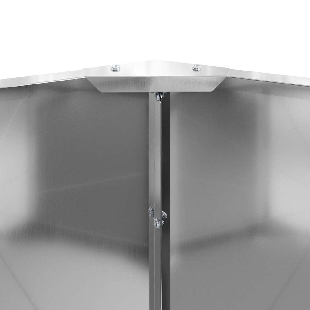 Pflanzkübel Silber 120x120x35 cm verzinkter Stahl rund Modernes Design Robuste Balkon-Garten Blumentopf für Terrasse Innen Außen