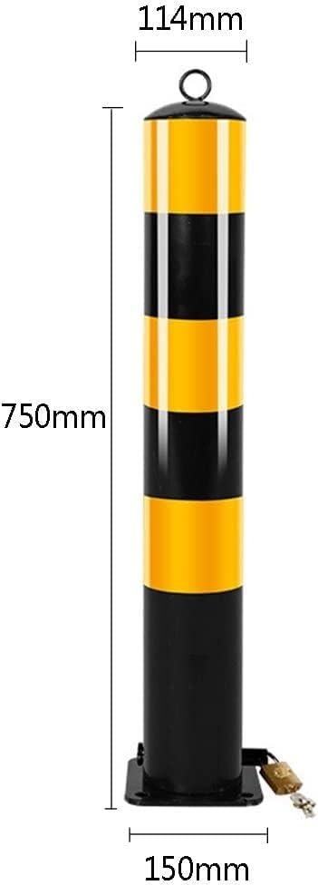 Odblaskowy słupek bezpieczeństwa, słupek podjazdowy, stal ocynkowana, żółty i czarny, idealny na parkingi i autostrady, 750 x 150 x 114 mm