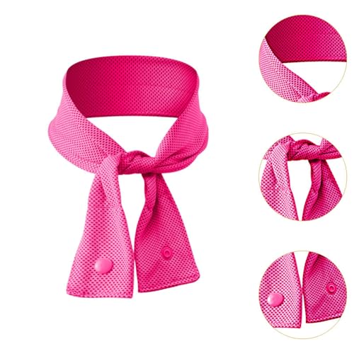 Ice Cool Scarf Summer Cooling Neck Wrap for Running Cycling Camping Men Women, 1 Piece 5cmx67cm/1.97inchx26.38inch- Rose Red2