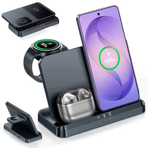 Wireless Charger for Samsung &ndash; 3 in 1 Wireless Charging Station for Galaxy S26 Ultra S25 S24, Z...