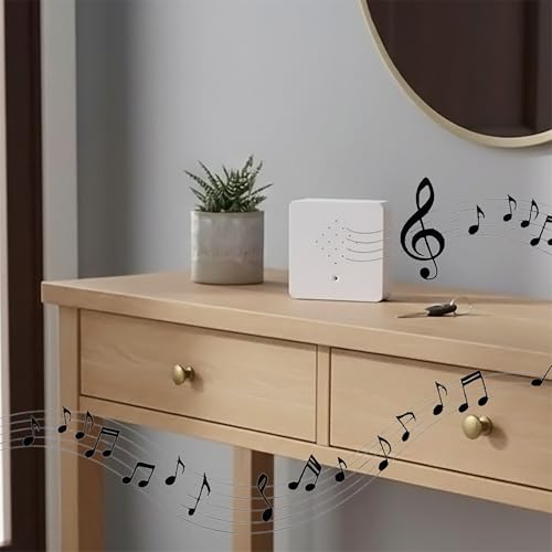 Spetebo Soundbox weiß mit Meeresrauschen - 12 cm - Lautsprecher mit beruhigendem Wellenrauschen - Deko Box mit Naturgeräuschen Maritim Wasser Sound 2 Meter Sensor für Bad Spa Gäste WC und Entspannung