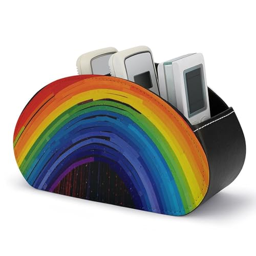 TKJMCSW Regenbogen Leder Fernbedienungs Aufbewahrungsbox