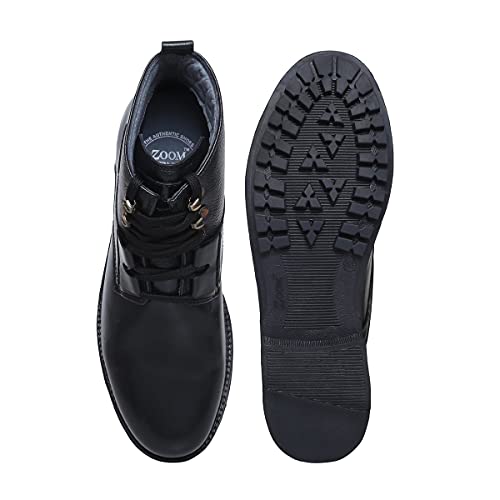 Image of Zoom High Ankle Genuine Leather Shoes Boots for Men Formal Casual Branded A-4701 | Men's Ankle Boots With Laces | High Ankle Formal Shoes for Men Leather Boots Branded | 100% Pure Leather