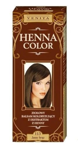 Henna Color 113 Ligero Braun Bálsamo Capilar Tinte Para Cabello Efecto De Color Tinte De Pelo Natural Gallina Eco