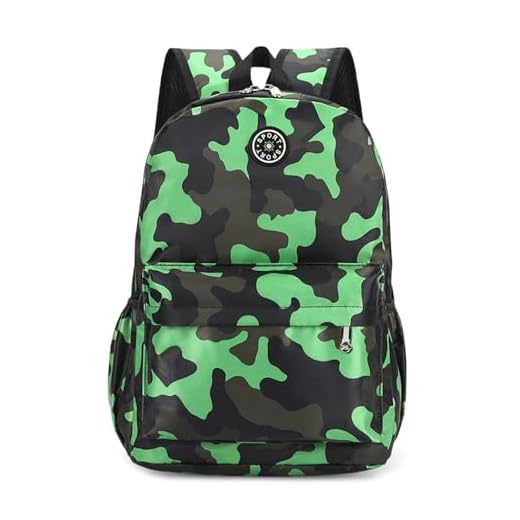 Aucuu Mochila Niño Niña, Mochila Infantil de 3-6 Años, Bolso Escolar Primaria, Patrón de Camuflaje con Bolsillo para Botella, para Jardín de Infantes Ideal para Exteriores, Escuela y Viajes -Verde