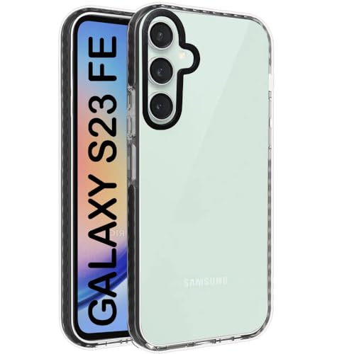 Image of A rtistque Ultra Stylish Back Cover Case for Samsung Galaxy S23 FE 5G | Premium Shockproof TPU | Protective Design | Samsung S23 FE Bumper Back Cover - Black,Transparent