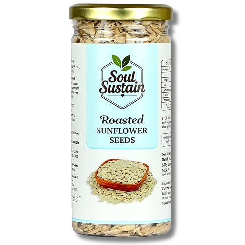 Image of Roasted Sunflower Seeds Snack (250 GM) | Roasted Seeds | Healthy Plant Protein, Fiber & Omega | Gluten Free Vegan Snack for Workout, Travel, School | Sunflower Kernels | Natural Roasted Seeds