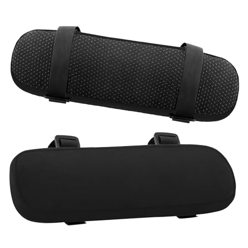 2 Pack Thick Office Chair Arm Pads Office Chair Arm Covers Armrest Pillow Elbow Support Rest Cushion for Wheelchair Computer Gaming and Desk Chairs for Elbow Relief Ergonomic（Black）