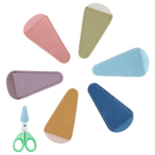6 Pcs Scissor Tip Covers Scissors Leather Sheath Safety Scissors Cover Protector Sewing Scissor Sheath for Embroidery Sewing Quilting Crafts Portable Beauty Tool Protection Cover