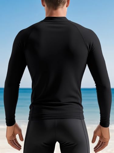 Customized Long Sleeve Swim Shirts for Men UPF 50+, Design Your Own Compression Shirt Rash Guard Athletic Shirt3