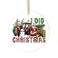 I Dig Christmas Santa and Snowman With Red Truck Ornament