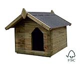 Tetto Apribile ITALFROM Nuovo Cuccia per Cane in Legno di Pino Silvestre - ITALFROMDOG03 - cm 65x75x68h