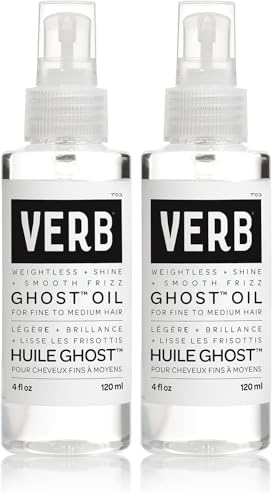 VERB Ghost Oil – Lightweight Botanical Hair Oil for Fine Hair, 4 fl oz (Pack of 2)