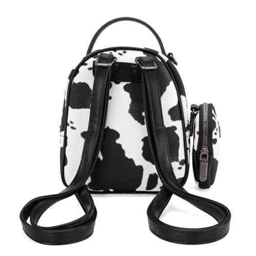 Image of Montana West Wrangler Mini Backpack Cute Cow Print Backpack Purse for Girls and Women, Black WG133-8600BK
