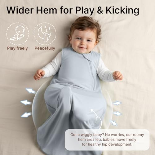 Image of Rayon Made from Bamboo Sleep Sack 0-6 Months 1.0 TOG | Newborn Sleep Sack 0-3 Months 3-6 Months, Sleeping Bag with 2-Way Zipper, Baby Wearable Blanket, All-Year-Round Comfort
