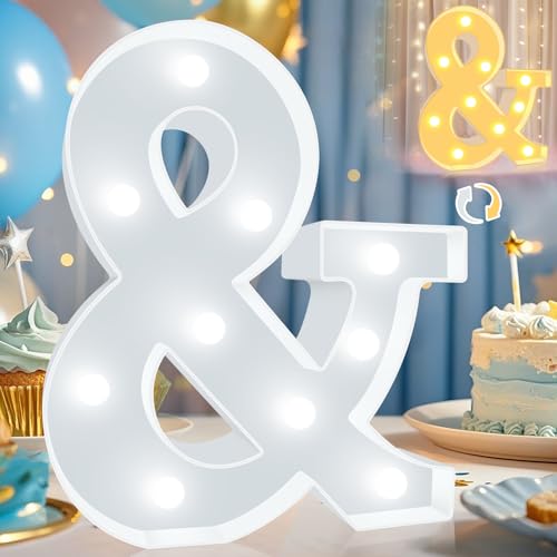 Image of LED Marquee Letter Lights, Warm White and Cool White Decorative Lighted Letters, Light Up Alphabet Letters for Boys Girls, Party, Wedding, Bar, Night Light, Birthday Decoration, Symbol &