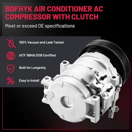 BDFHYK Air Conditioning A/C Compressor with Clutch Compatible with Toyota Sienna 3.3L 2004-2006, Sienna 3.5L 2007, Replacement 98310, 97310, 8832008051