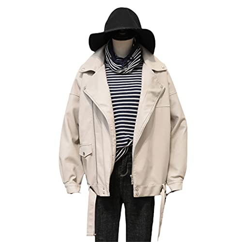 Veste en cuir synthétique souple haut de gamme femme noir et beige