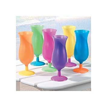 Assorted Neon Hurricane Glasses (1 dz)