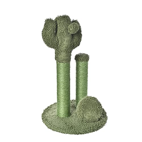 Amazon Basics Tiragraffi per gatti da interno, a forma di cactus, con tre tronchetti, grande, 68 cm, verde