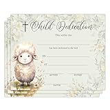 Child Dedication Certificate, Lamb Floral Theme Baptism Certificates Paper for Church, Dedication Christening Gifts for Girls Boys, Baptismal Award for Baby Kid, A Set of 25, 22
