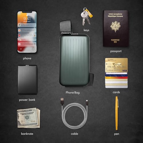 ÖGON -DESIGNS- Phone Bag & Wallet The ultimate smart case for your phone with an innovative built-in wallet (Aluminium Platinium)