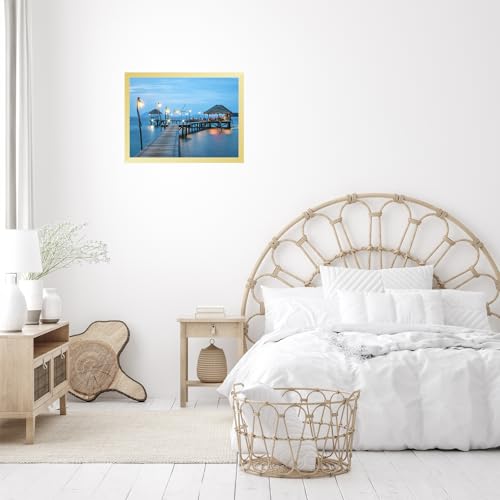 Image of JCJMY 15x21.25 Puzzles Frame Gold, Wall Hanging 15 x 21.25 Picture Frame for 15 by 21.25 Poster Photo Canvas Picture Puzzles with Shatter Resistant Plexiglass, Gold