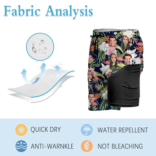 Custom Mens Swim Trunks with Face Personalized Funny Hawaiian Swim Shorts Customized Photo Beach Board Shorts Gift for Dad4