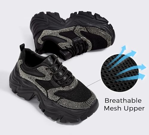 Image of K KIP WOK Chunky Sneakers for Women Fashion Platform White Leather Casual Dad Shoes Comfortable Wedge Walking Sport Sneakers