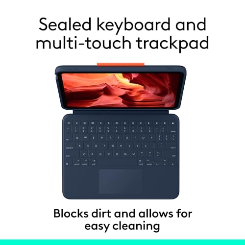 Image of Logitech Rugged Combo 4 Touch Keyboard Case with Trackpad and Smart Connector for iPad (10th Generation) - Classic Blue,(Pack of 10)