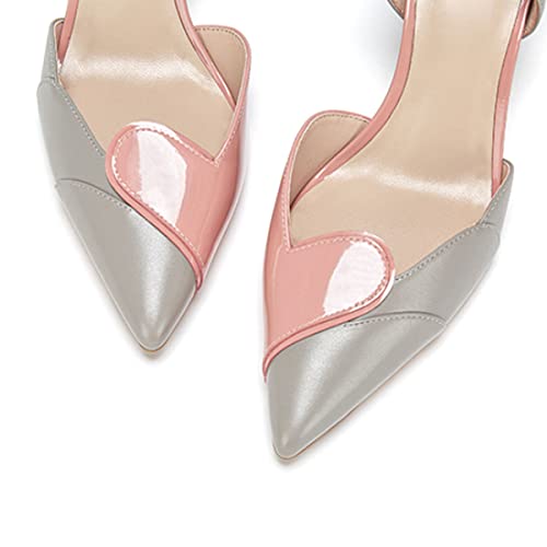 Image of XYD Women's Pumps, Elegant Pointed Toe, D'Orsay Kitten Low Heels, Rhinestone Studs, Slip-On Satin Shoes for Wedding