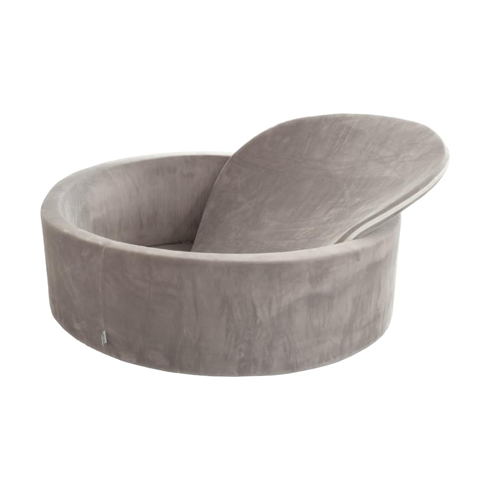Home Deluxe - Bällebad Twirl - Samt Grau, 100 x 100 x 30 cm, Polyester, Abnehmbarer Bezug I Bällepool Bällchenbad