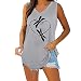 AECBUY Tunique Femme Long Col en V Profond Lockeres Tank Top Frais Clubbing Polyester Sangle Spaghetti Débardeur Femme Le Printemps Beau sans Manche Imprimé