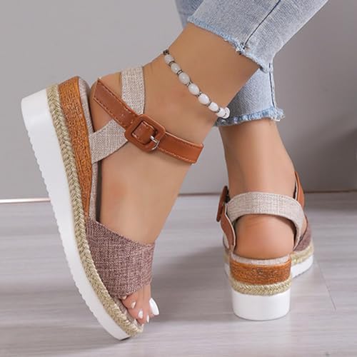 Girls' Flatform Espadrille Sandals Open Toe Adjustable Ankle Strap Dressy 2025 Comfortable Low Slip On Wedge Platform Buckle Summer Casual – Open-Toe Strap Shoes4