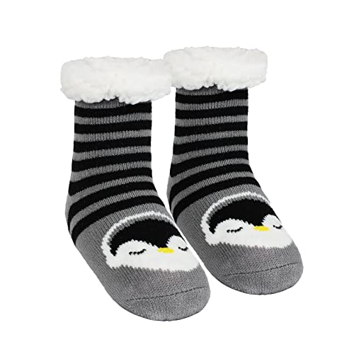 SIQITECHNO Unisex Kids Winter Christmas Fuzzy Socks Thick Cozy Thermal Grip Sherpa Lining Slipper Socks