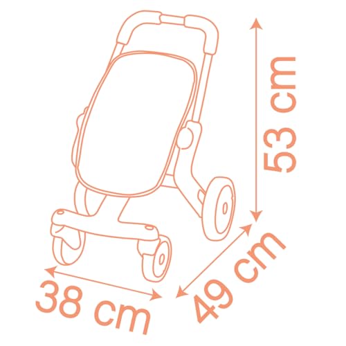 Smoby - Baby Nurse Puppenbuggy Pop - Puppenwagen mit frei beweglichen Vorderrädern, Metallrahmen - Für Puppen bis 42 cm (Puppe nicht enthalten) - Griffhöhe 53 cm - ab 18 Monaten, produziert in Spanien – Bild 7