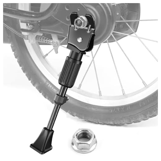 Kickstand for 16 inch Kid's Bike Kids Bicycle Sturdy Bike Stand Carbon Steel Rear Wheel Holder Black Easy Assembly for RoyalBaby Strider Kid's Bicycles Girls or Boys, Stainless Steel Black