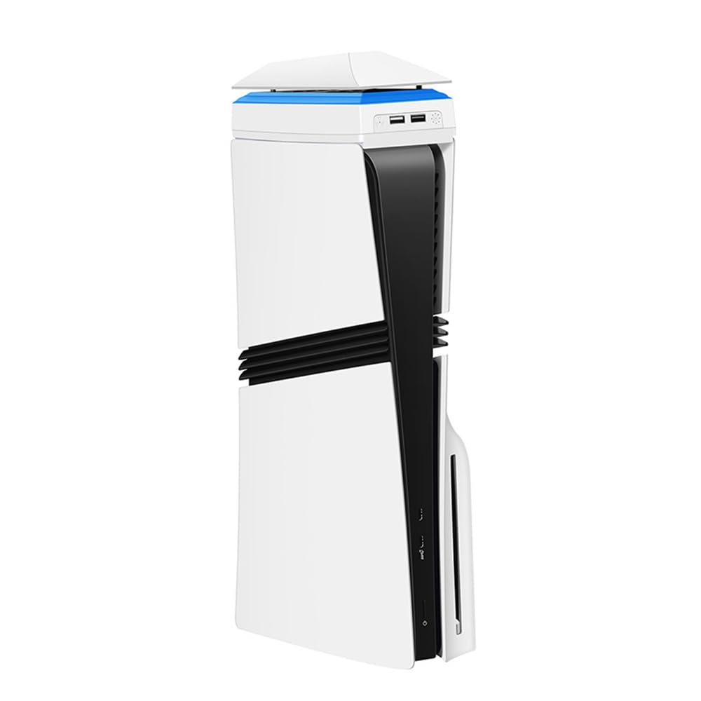 Ventilateur de refroidissement pour PS5 Pro Ventilateur de refroidissement silencieux avec vitesse réglable Système de refroidissement pour lecteur optique et édition numérique,Lumière LED RGB