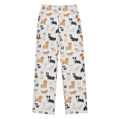 Pajama Bottoms, Cartoon Style Puppy Pajamas Pant Lounge Wear Sleep Long Pants Casual Sleepwear Pjs