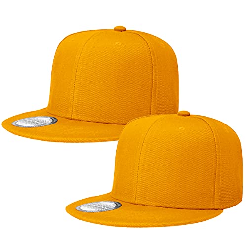 Image of Classic Snapback Hat Cap Hip Hop Style Flat Bill Blank Solid Color Adjustable Size